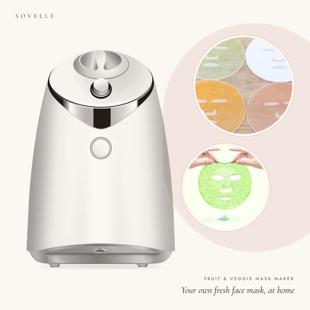 SOVELLE DIY fruit and veggie face mask maker in white with fresh fruit masks