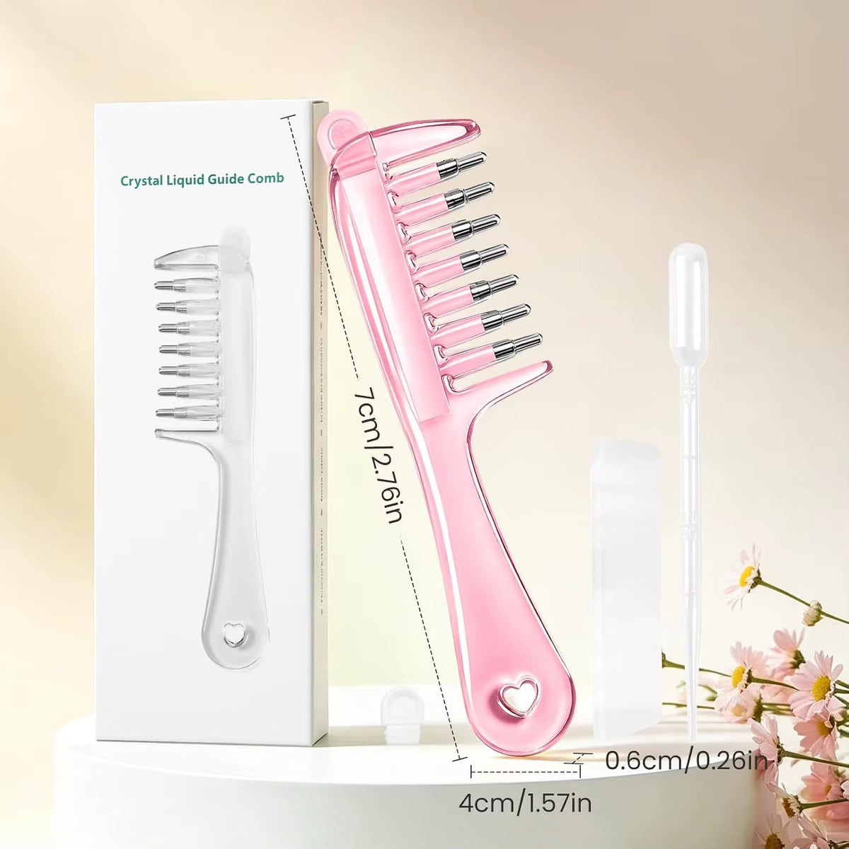 Scalp oil applicator comb with dropper and gift box