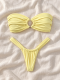 Butter ring bandeau bikini flat lay