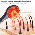 Electric scalp massager brush with red light and 3-level vibration