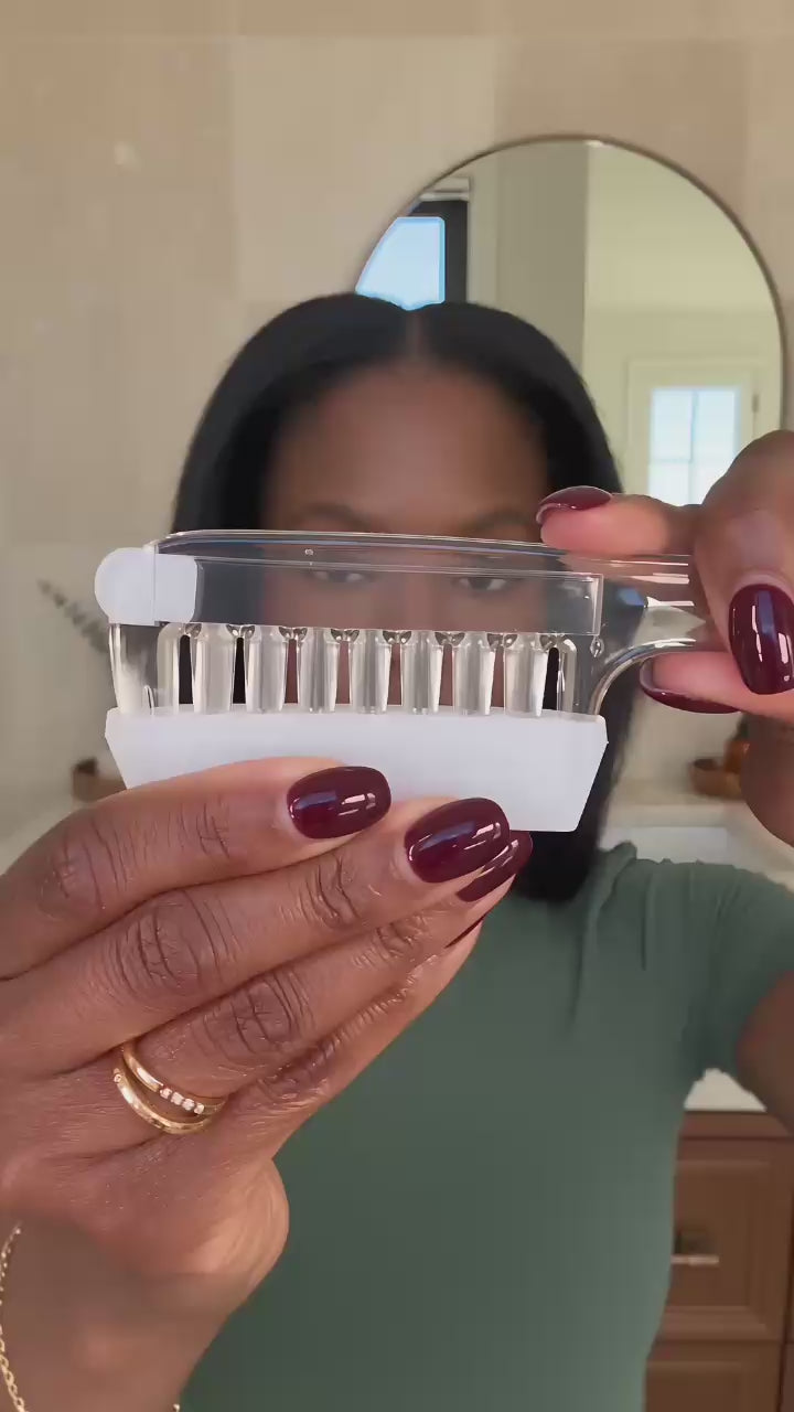 Applying serum with the applicator comb