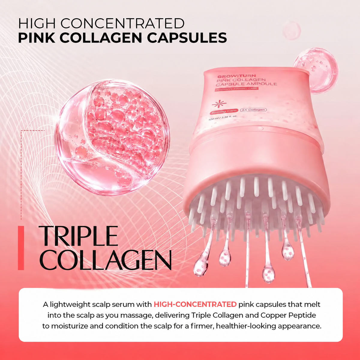 Pink collagen capsules